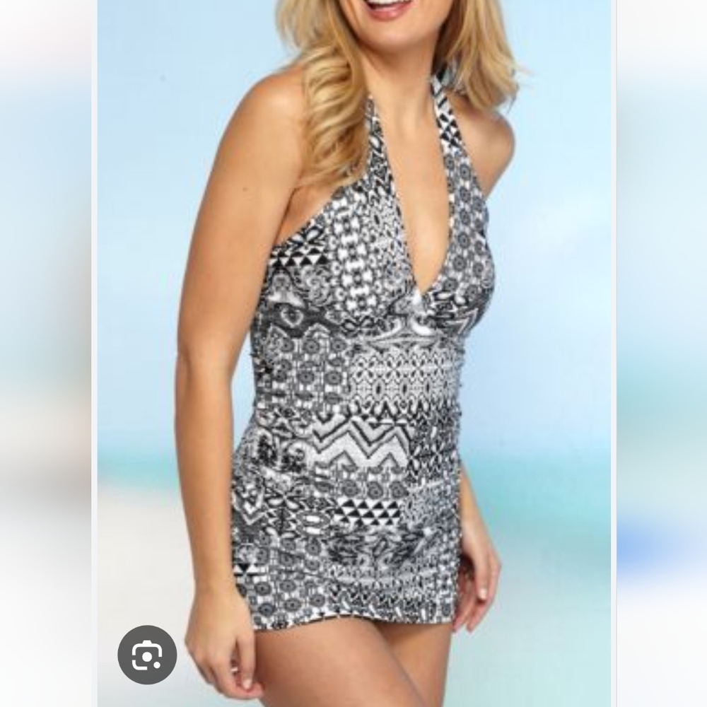 Aqua Couture Halter‎ Swimsuit Dress Size Large